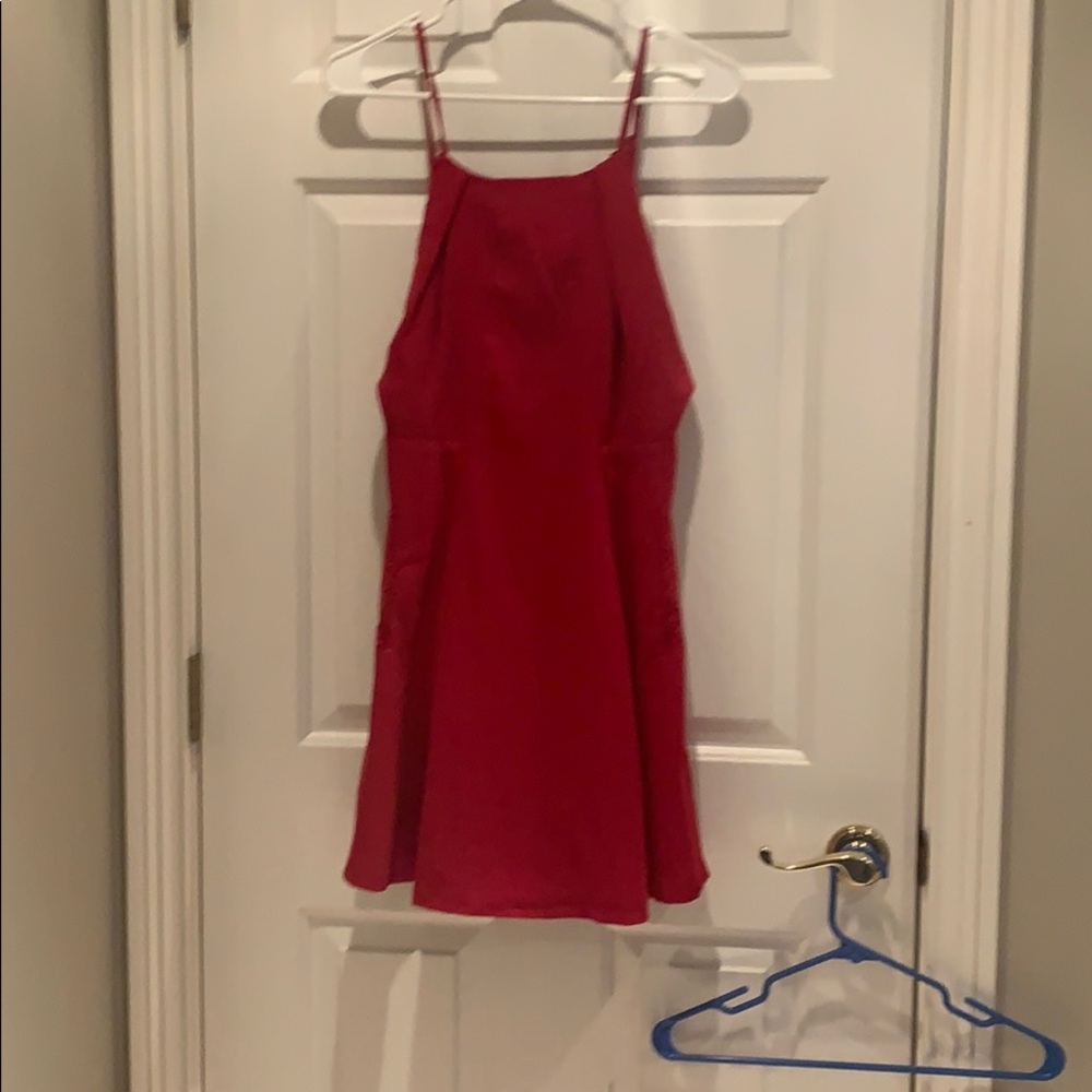Red dress with lace detailing